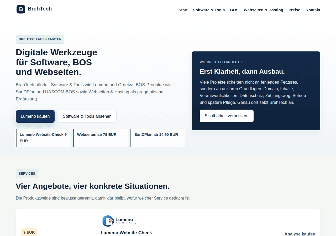 Screenshot of brehtech.de