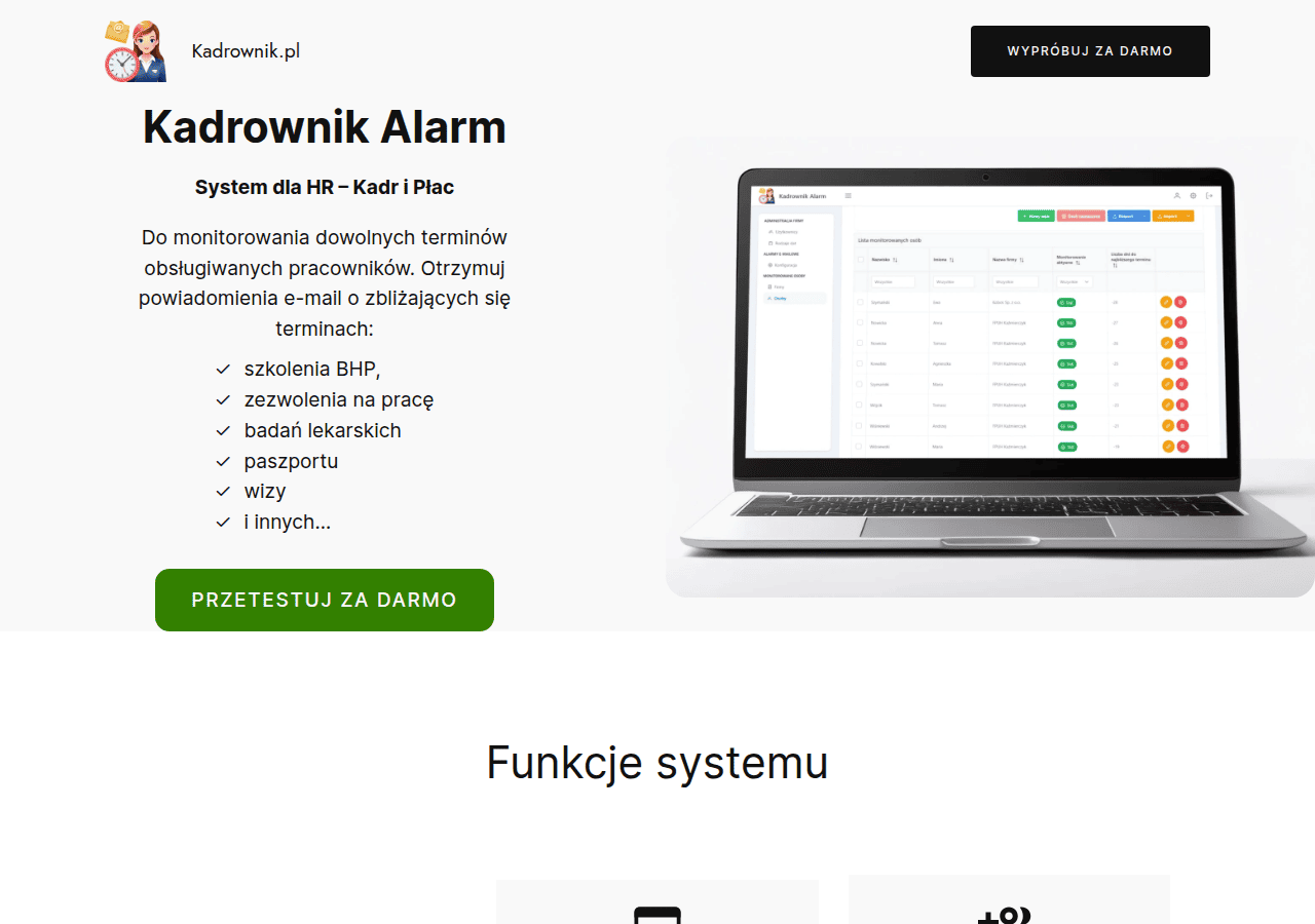 Screenshot of kadrownik.pl