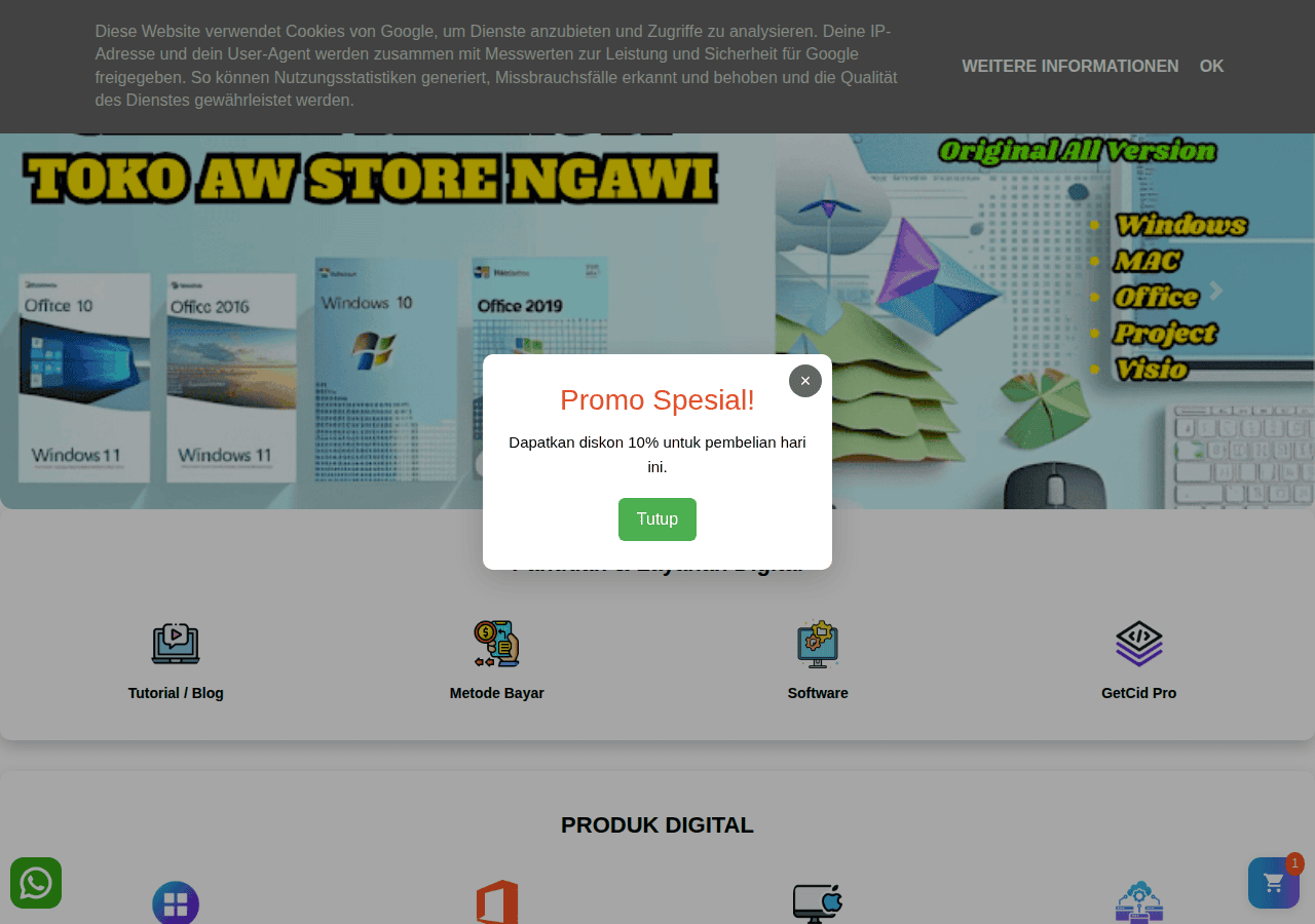 Screenshot of awstorengawi.com