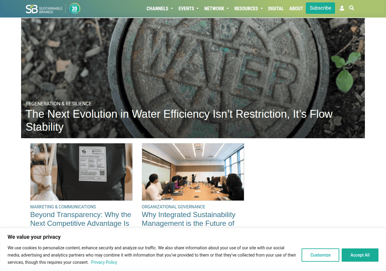 Screenshot of sustainablebrands.com