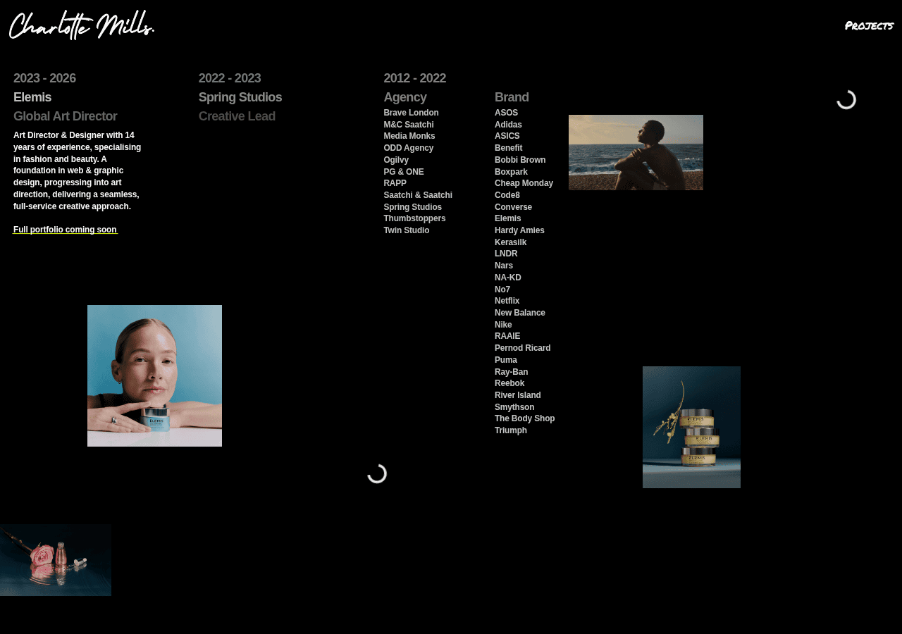 Screenshot of charlottemills.london