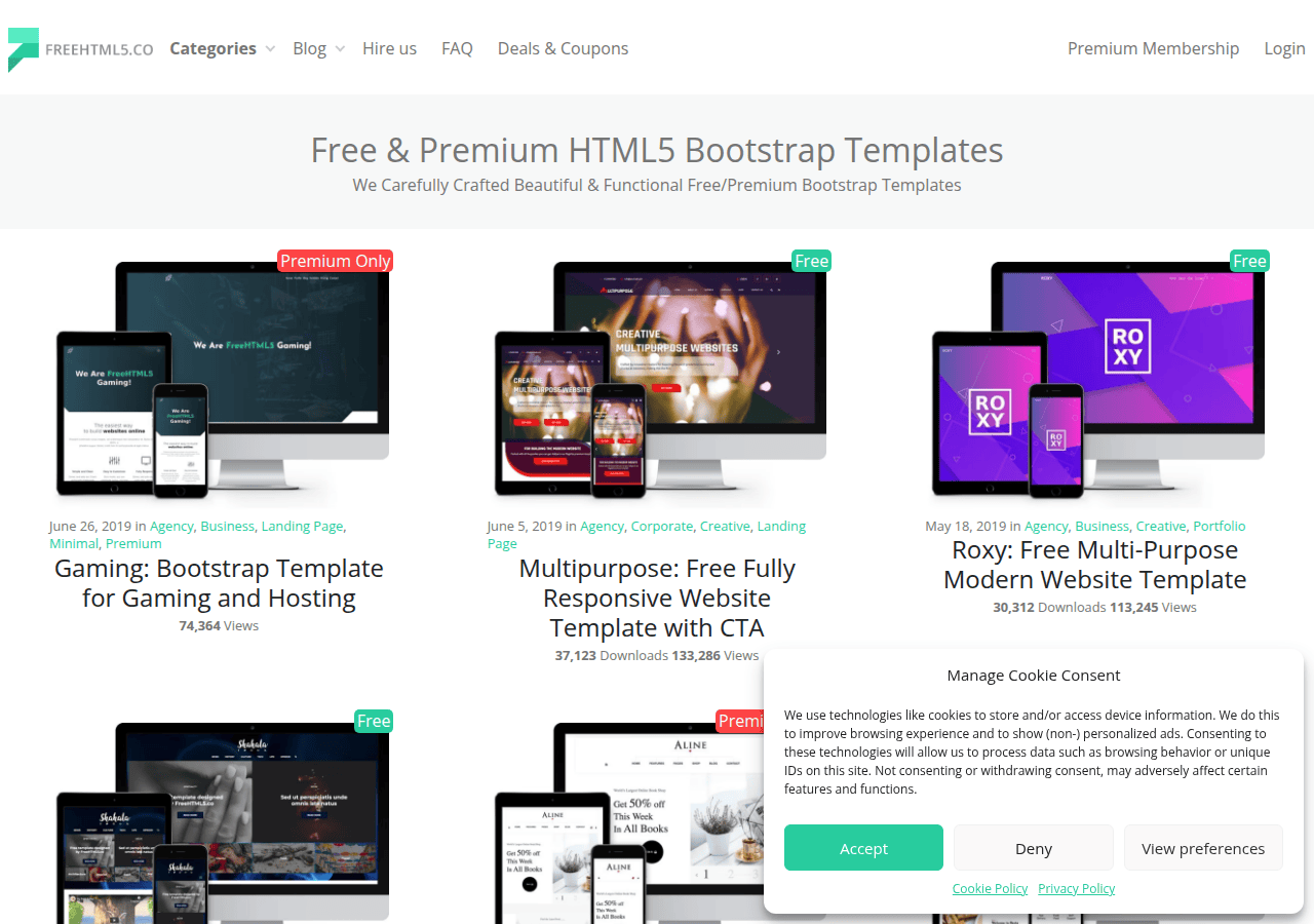 Screenshot of freehtml5.co
