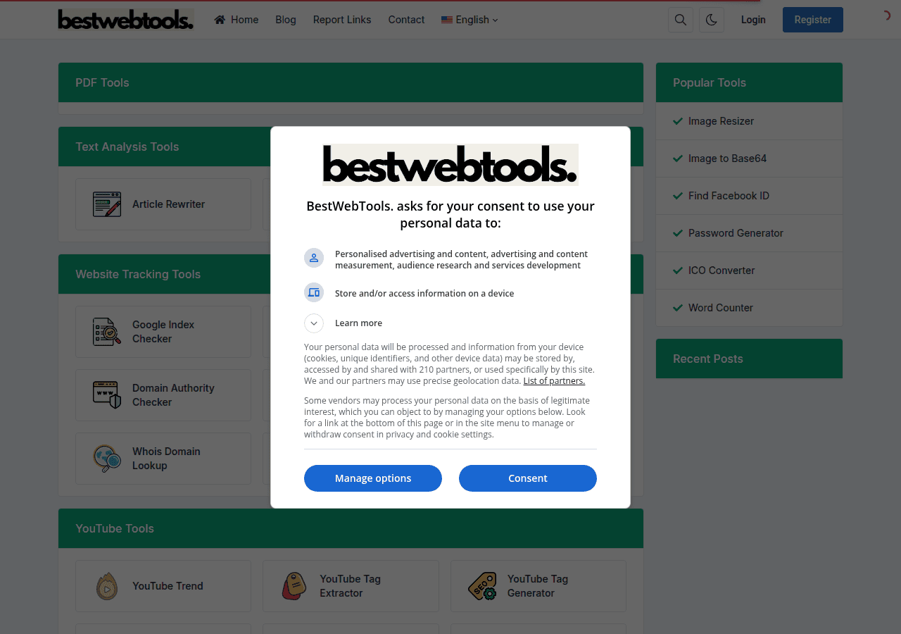 Screenshot of bestwebtools.in
