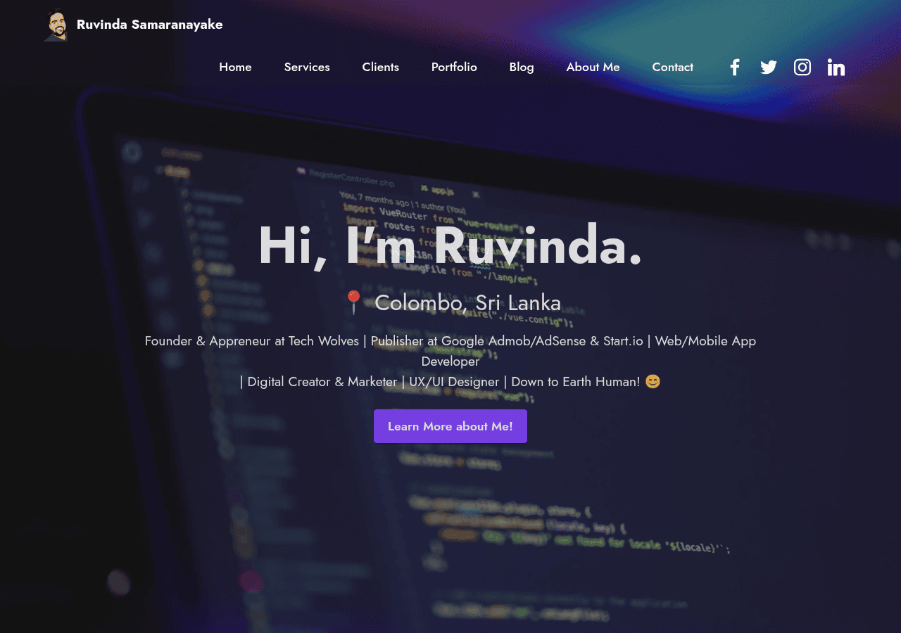 Screenshot of ruvinda.com