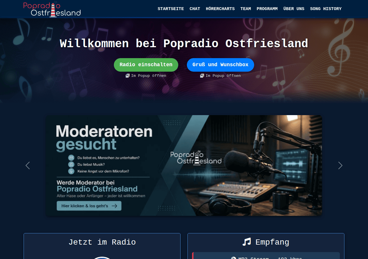 Screenshot of popradio.space