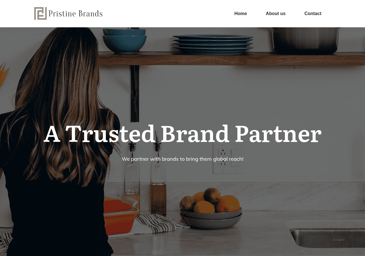 Screenshot of pristinebrands.com