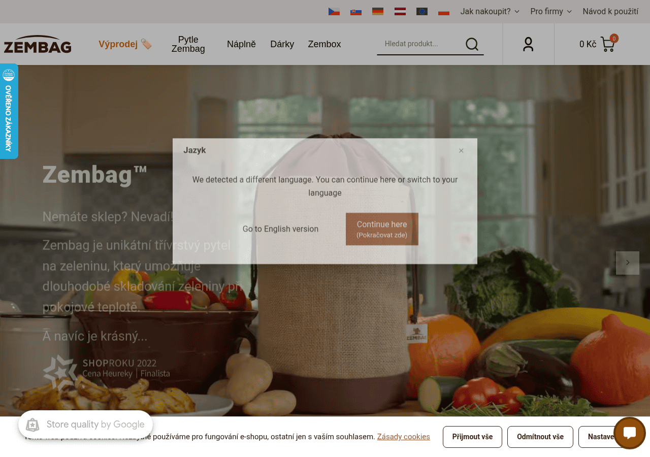 Screenshot of zembag.cz