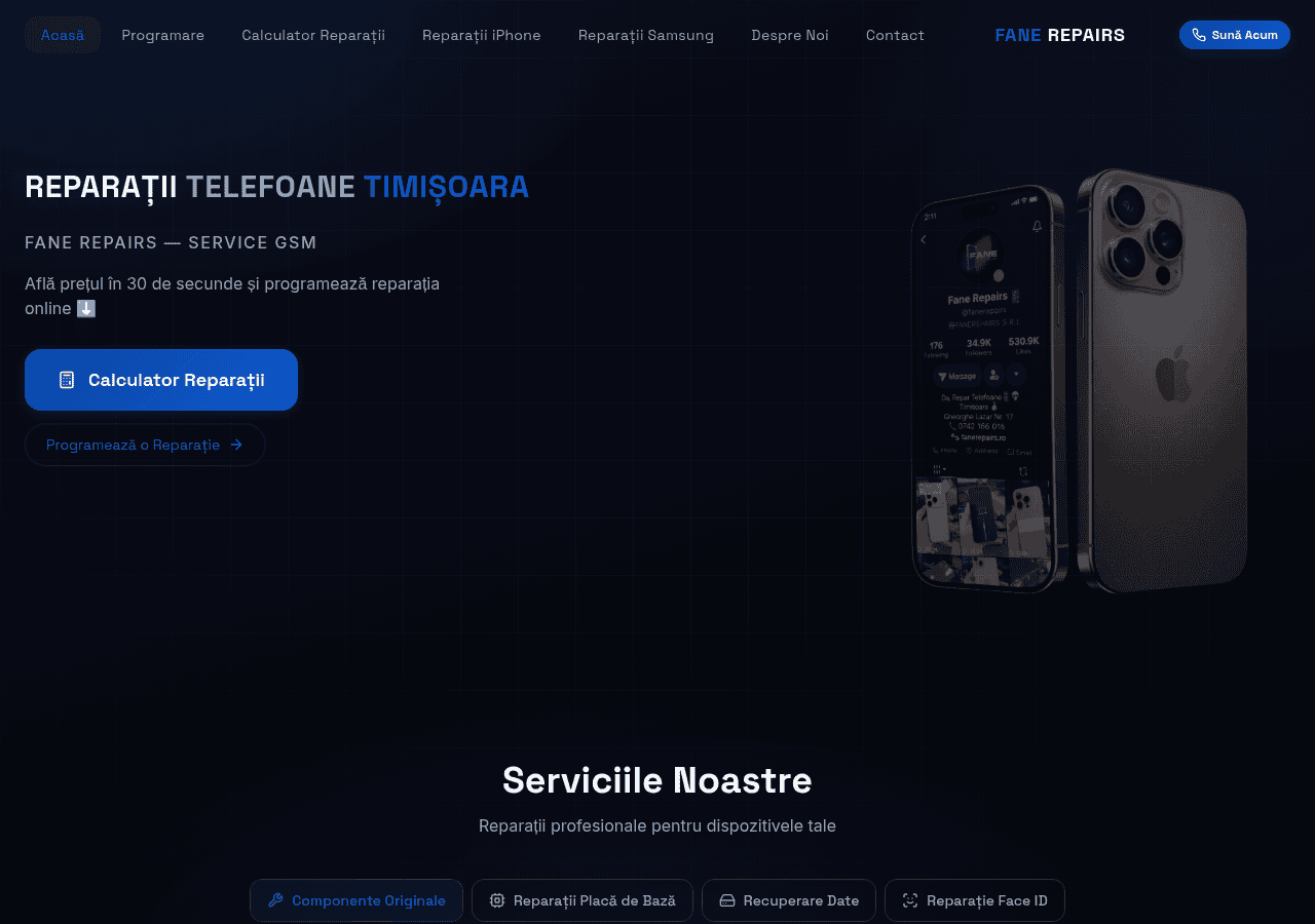 Screenshot of fanerepairs.ro