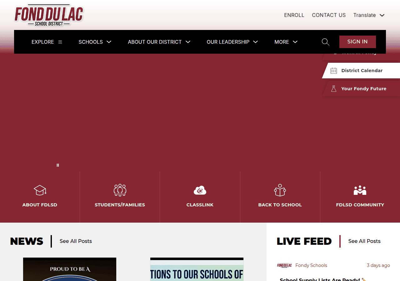 Screenshot of fonddulac.k12.wi.us