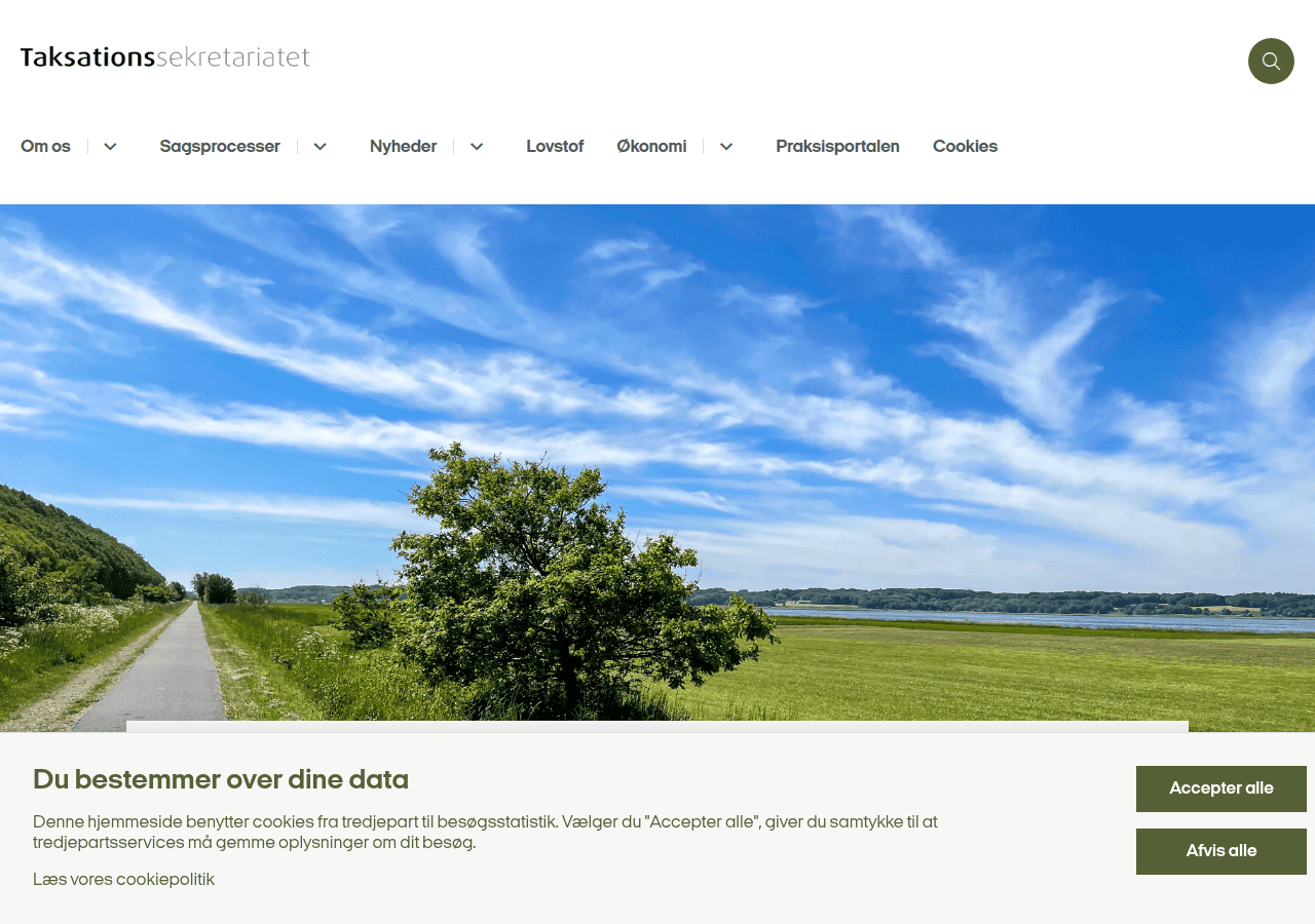 Screenshot of taksationssekretariatet.dk