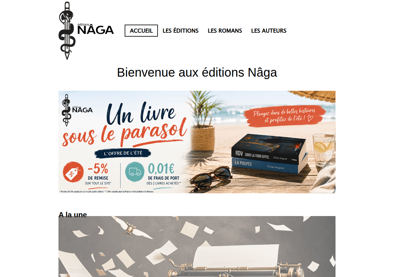 Screenshot of editions-naga.com