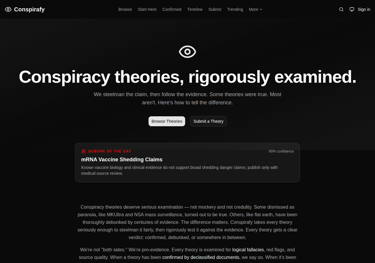 Screenshot of conspirafy.com