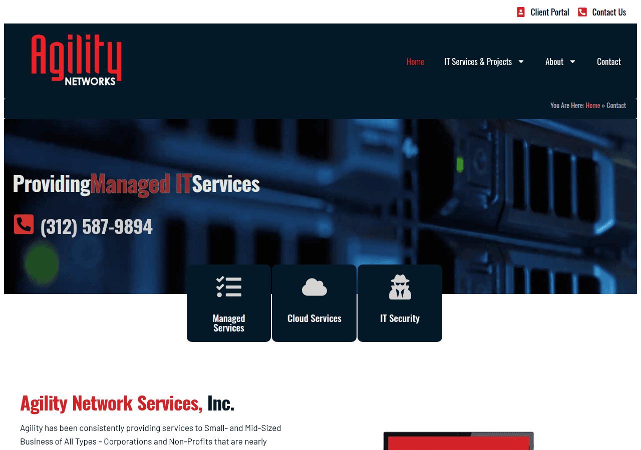 Screenshot of agilitynetworks.com
