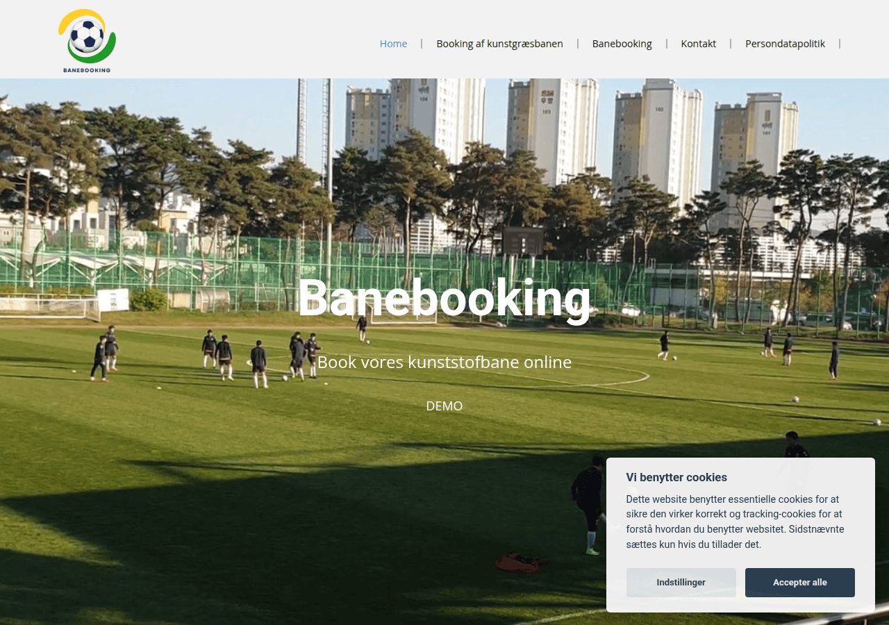 Screenshot of bane-booking.dk