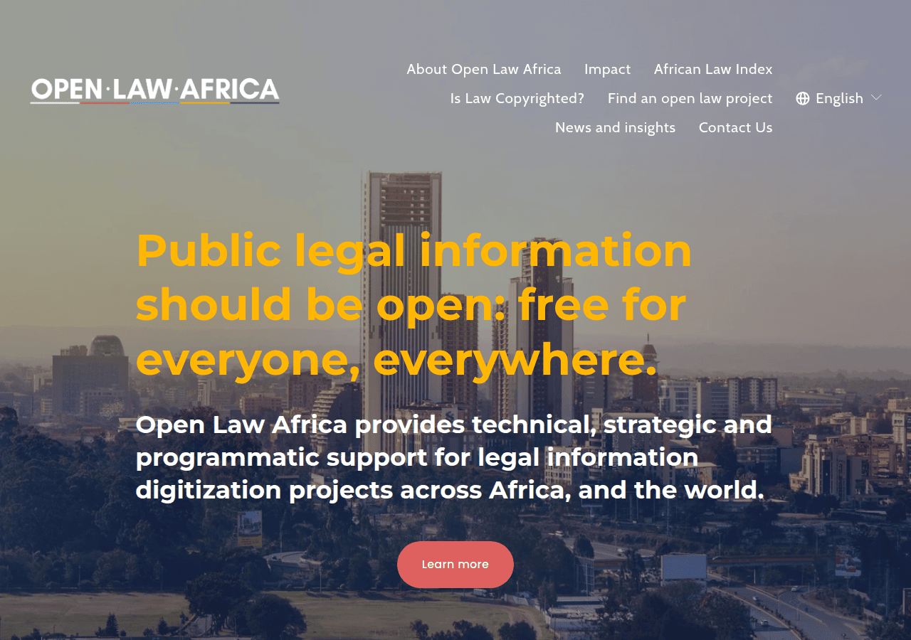 Screenshot of openlawafrica.org
