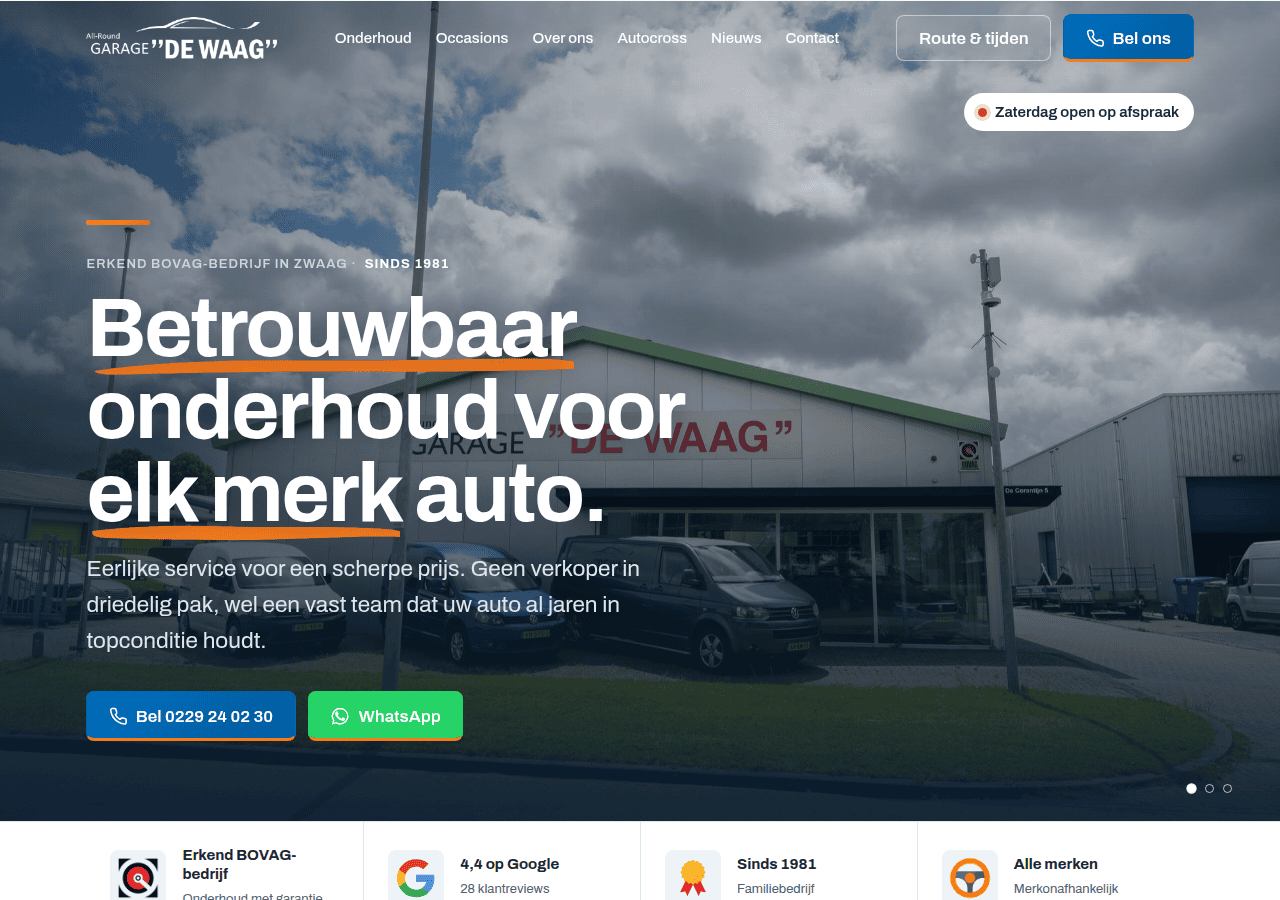 Screenshot of garagedewaag.nl