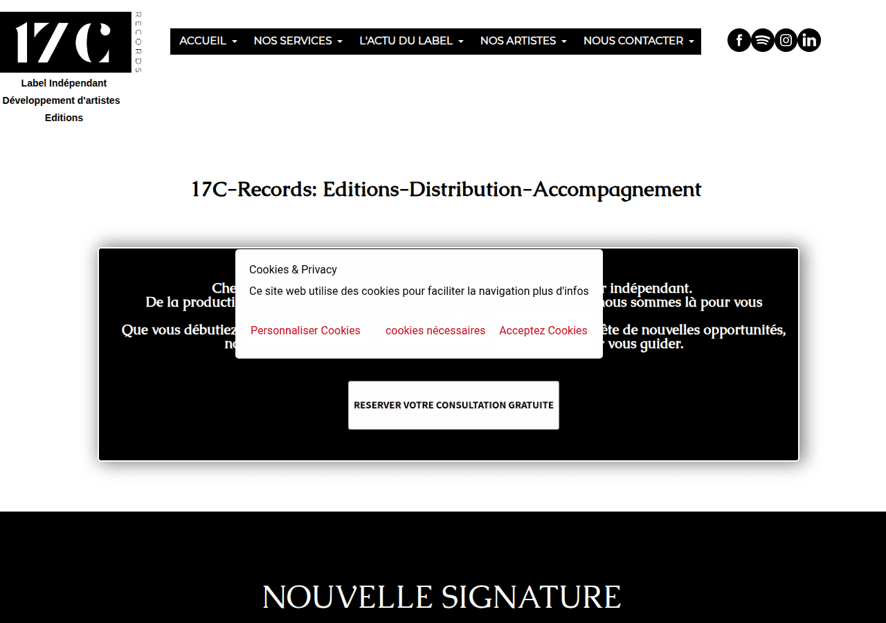 Screenshot of 17c-records.com