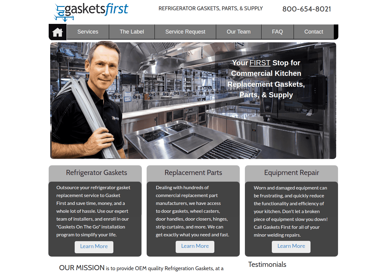 Screenshot of gaskets2u.com