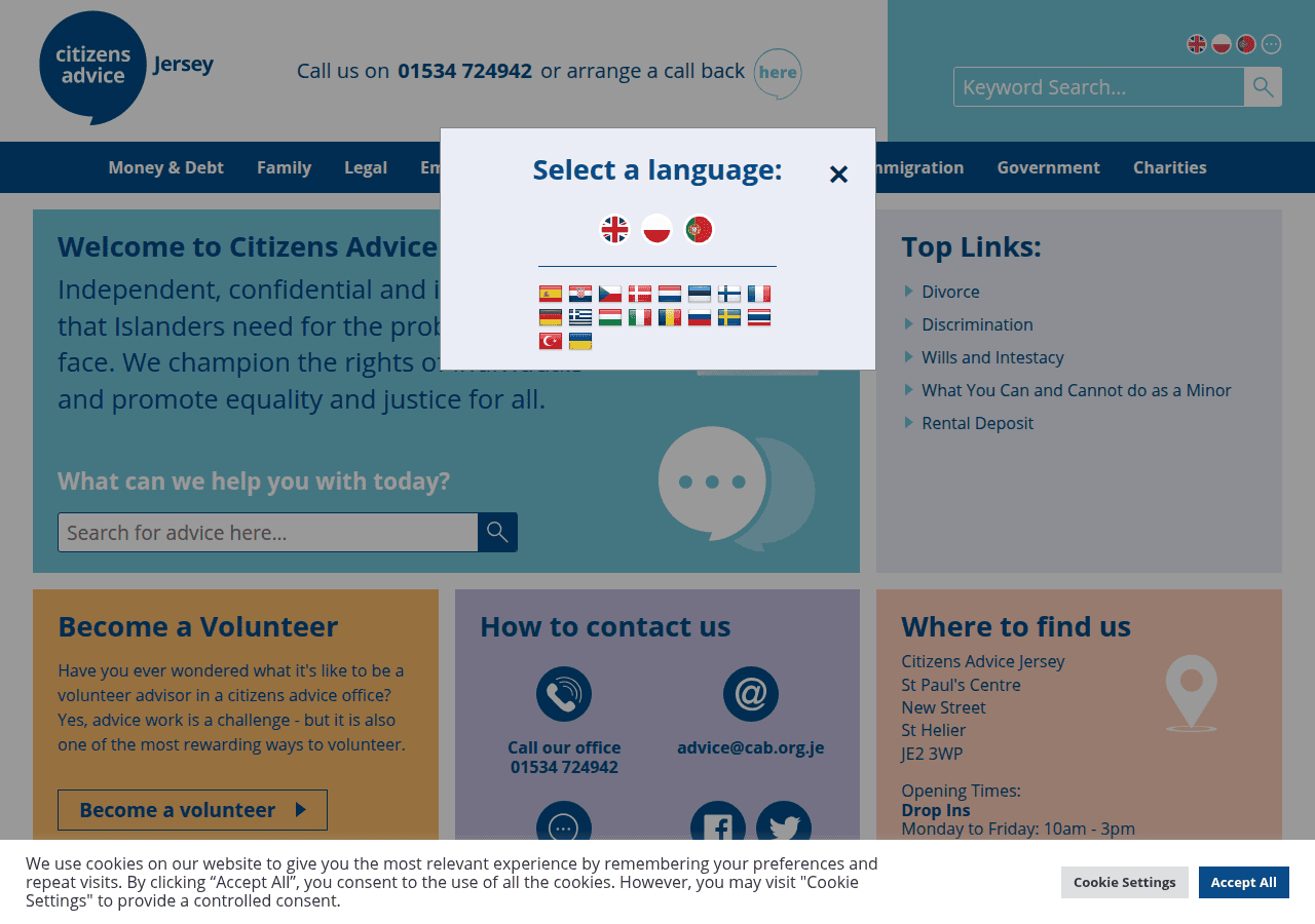 Screenshot of citizensadvice.je