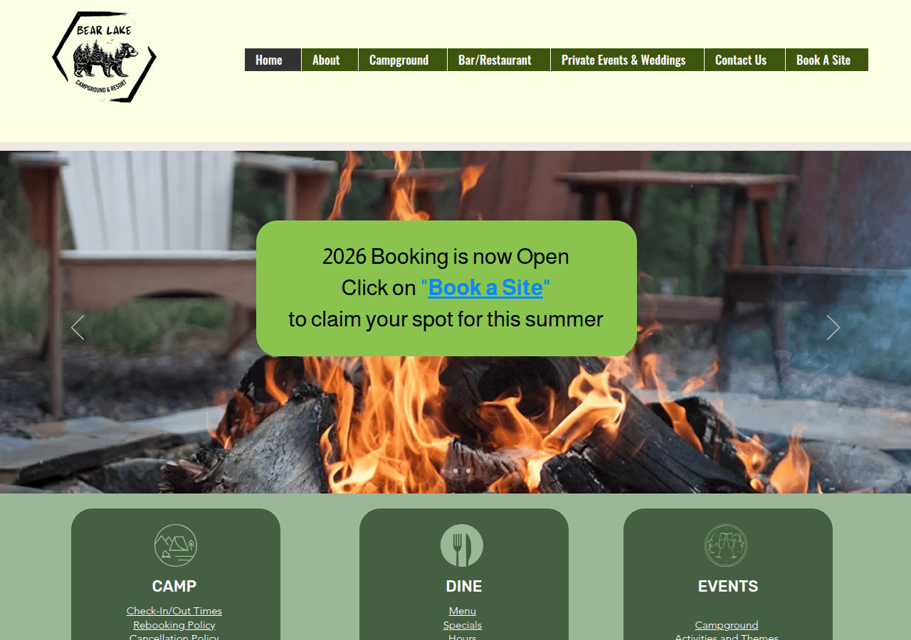 Screenshot of bearlakecampground.com