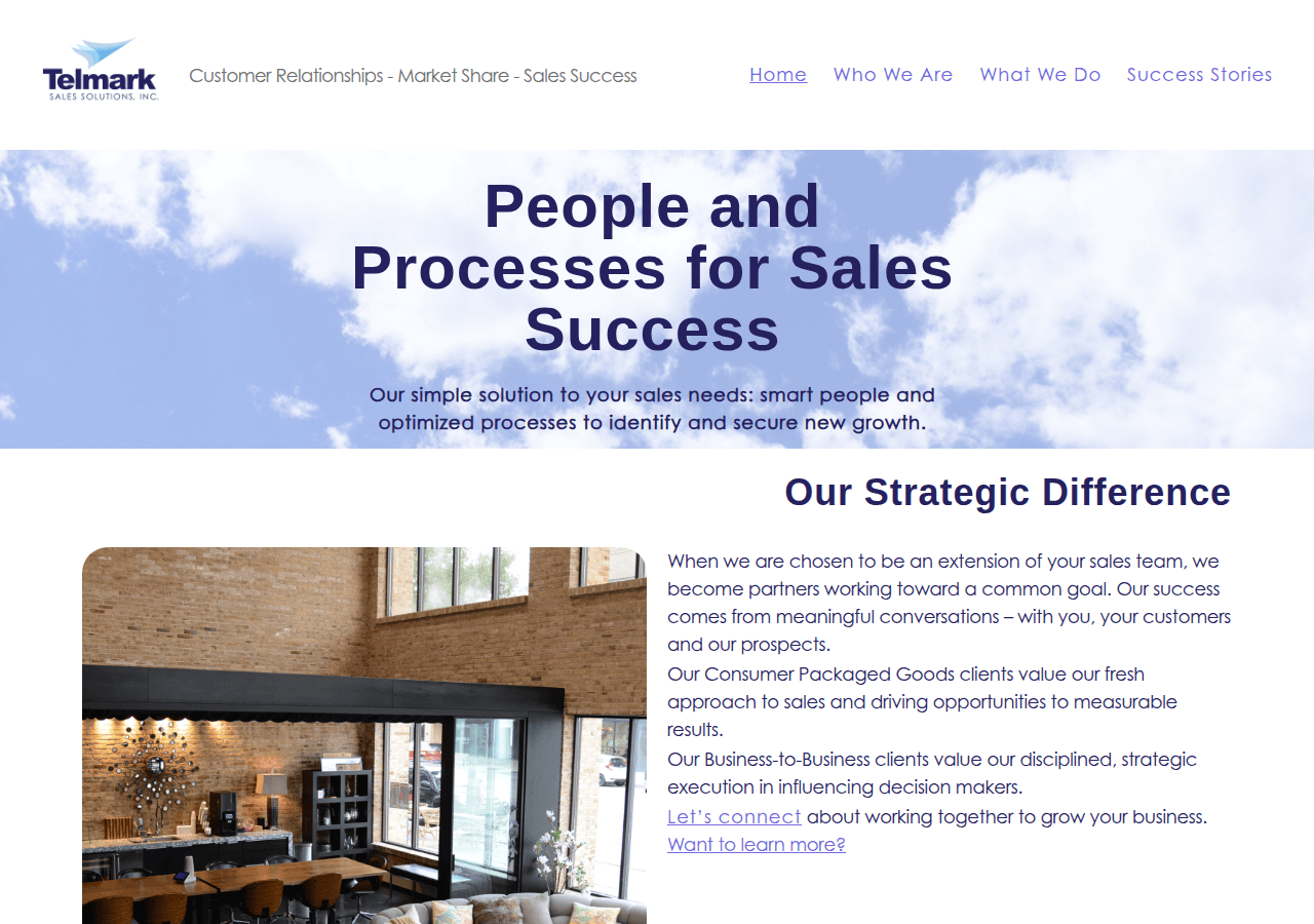 Screenshot of telmarksalessolutions.com