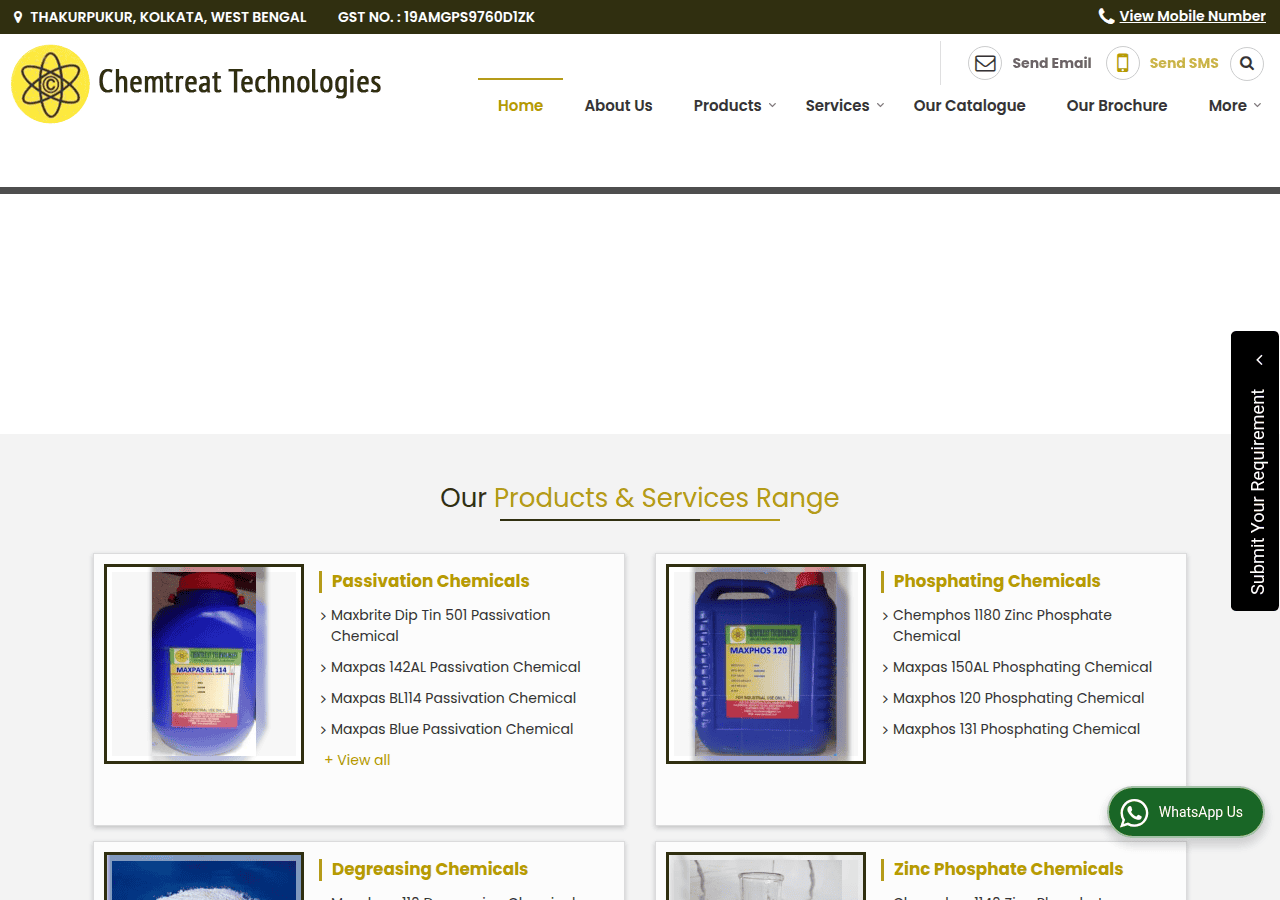 Screenshot of chemtreattechnologies.in