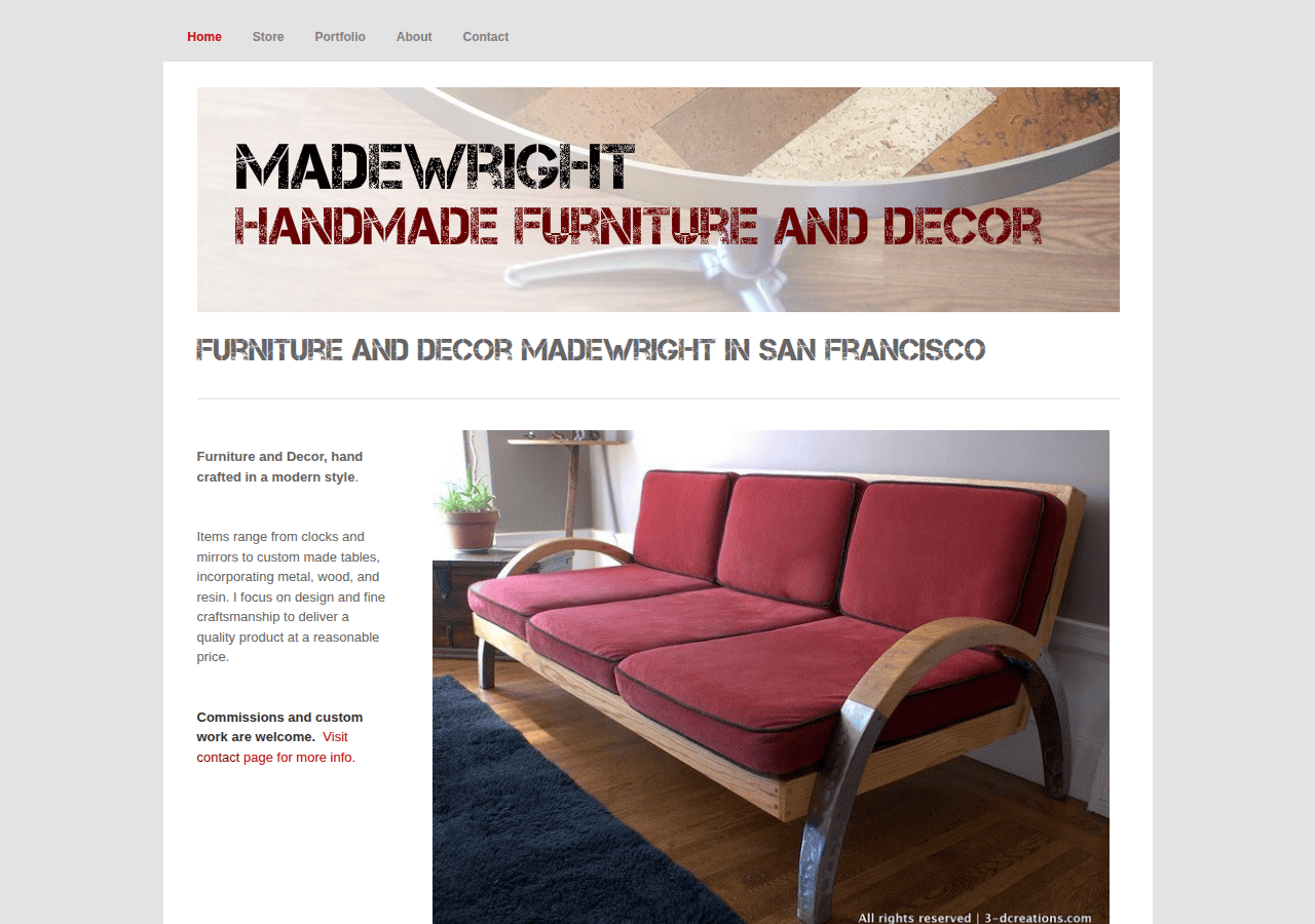 Screenshot of madewright.com