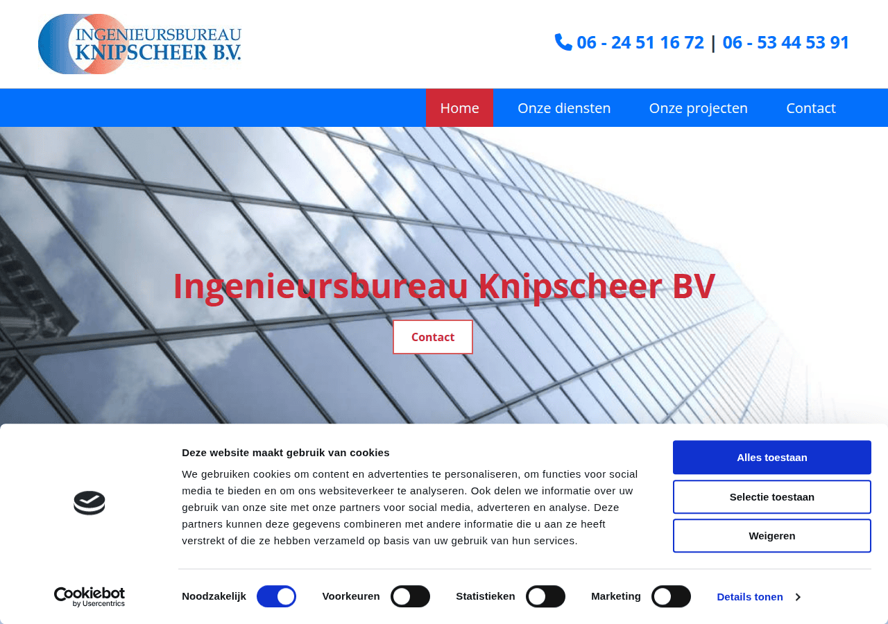 Screenshot of knipscheerbv.nl