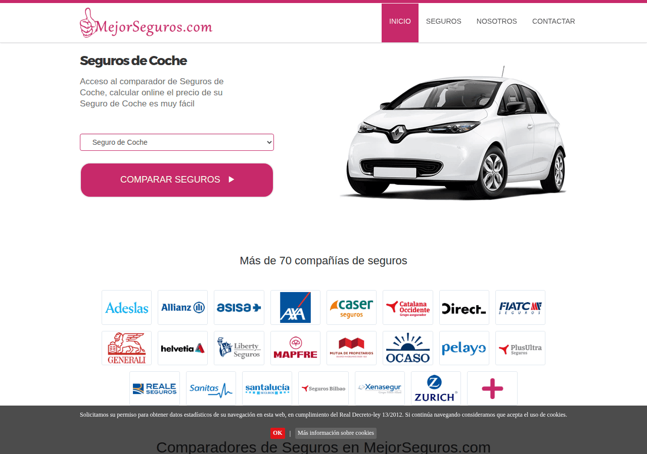 Screenshot of mejorseguros.com