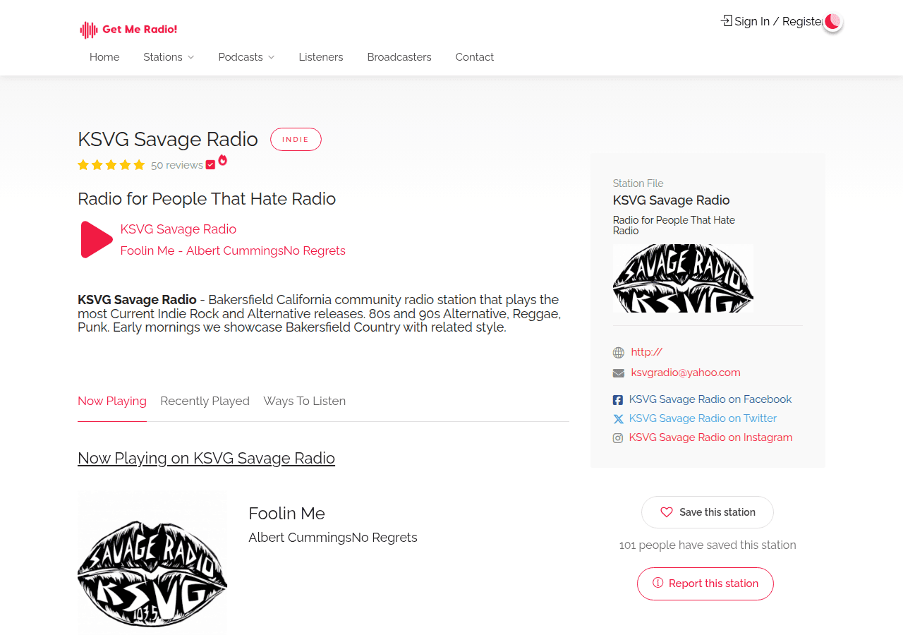 Screenshot of getmeradio.com