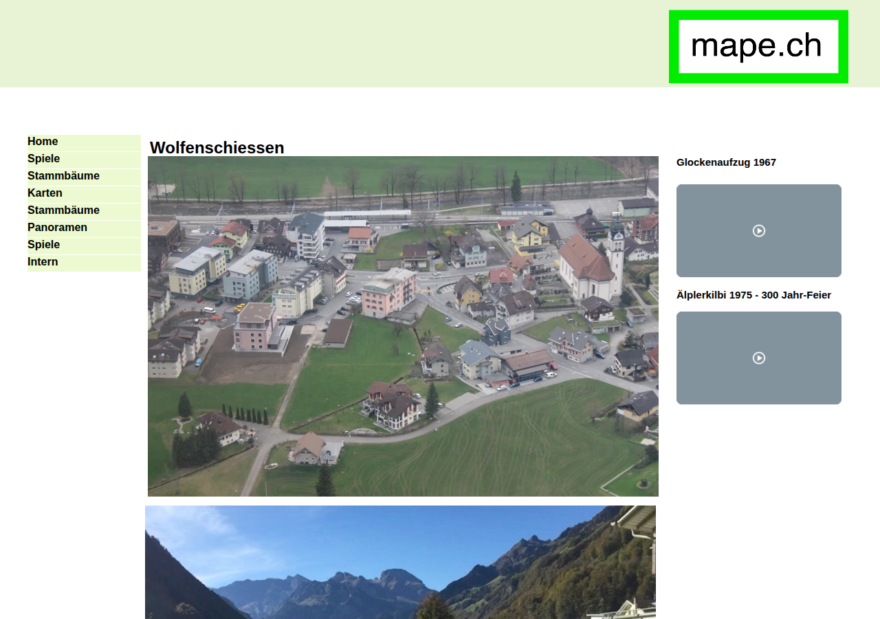 Screenshot of mape.ch