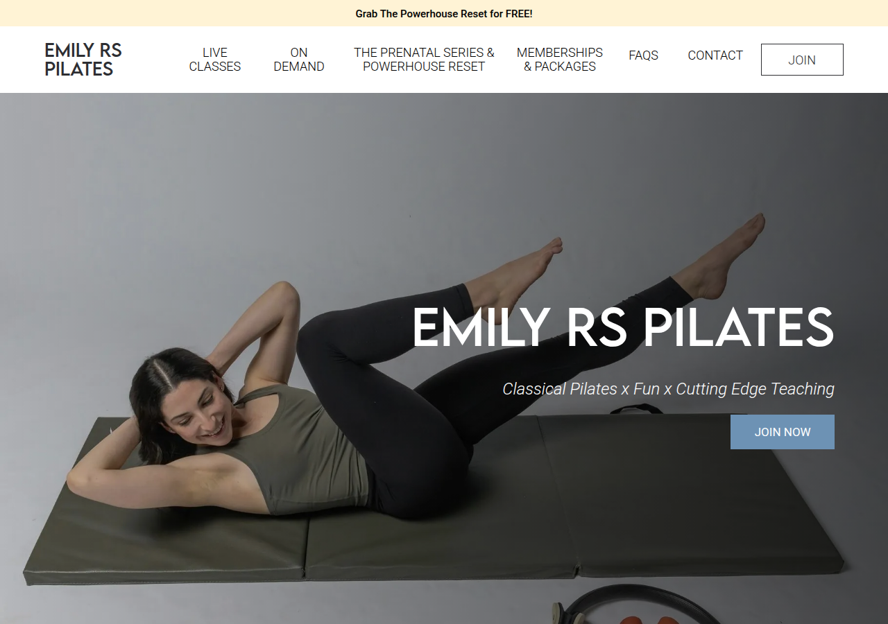 Screenshot of emilyrspilates.com