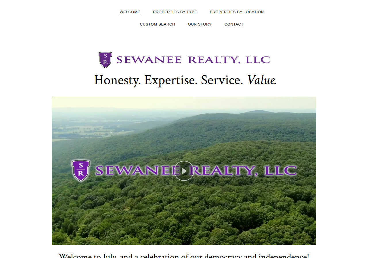 Screenshot of sewaneerealty.com