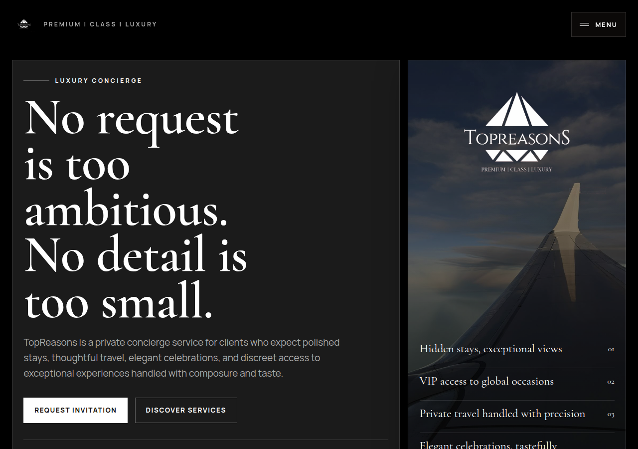 Screenshot of topreasonsco.com