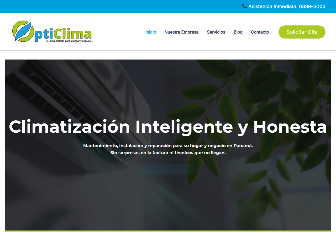 Screenshot of opticlimapanama.com