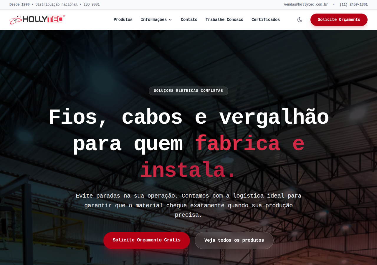 Screenshot of hollytec.com.br