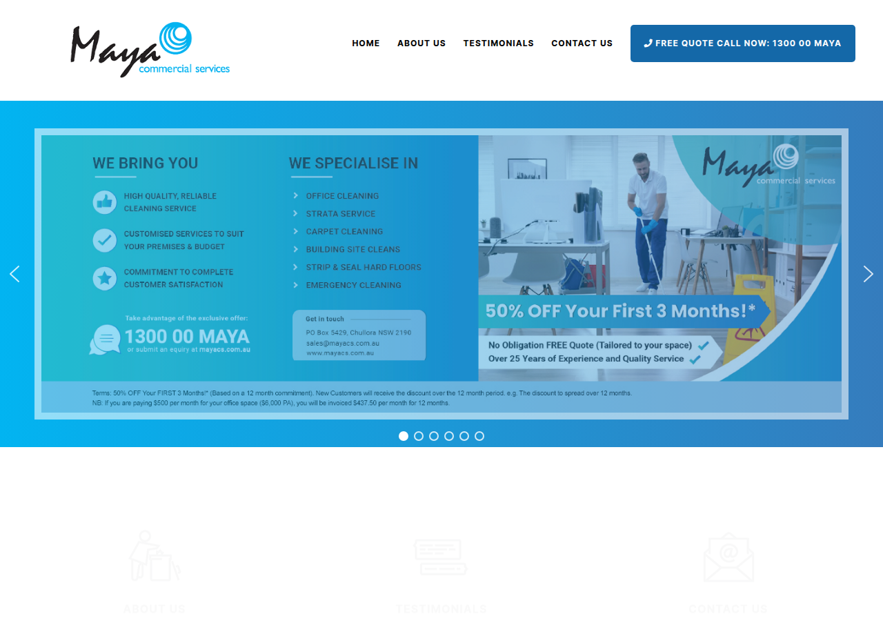Screenshot of mayacs.com.au