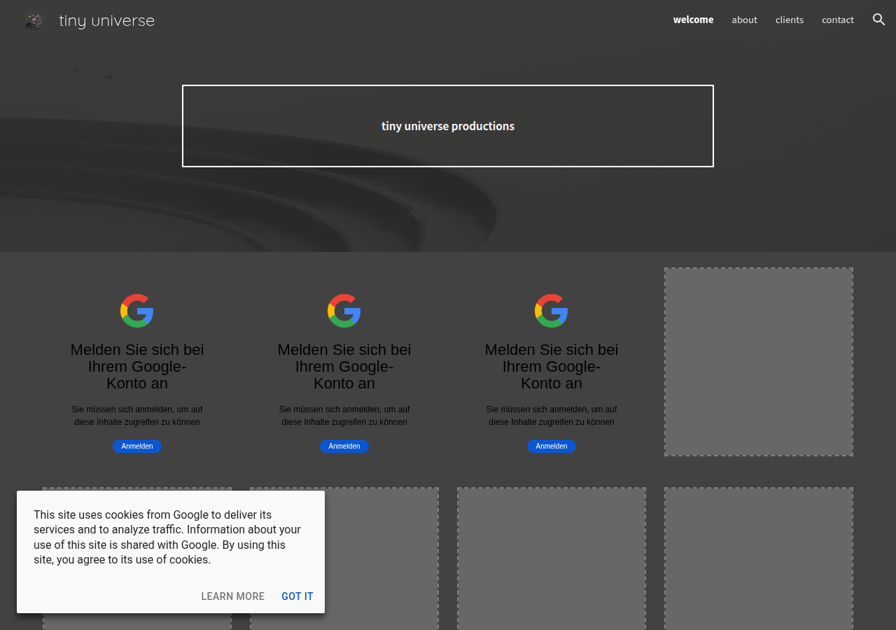 Screenshot of tinyuniverse.net
