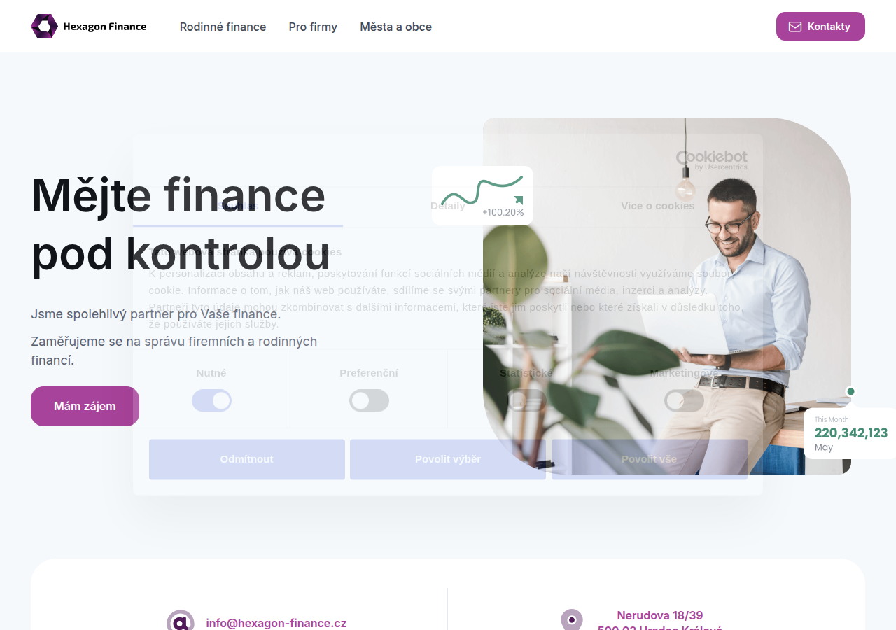 Screenshot of hexagon-finance.cz