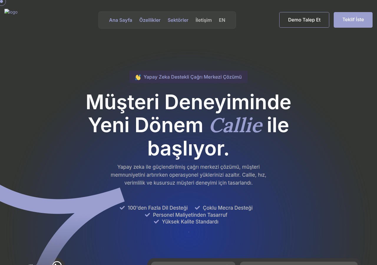 Screenshot of callie.center