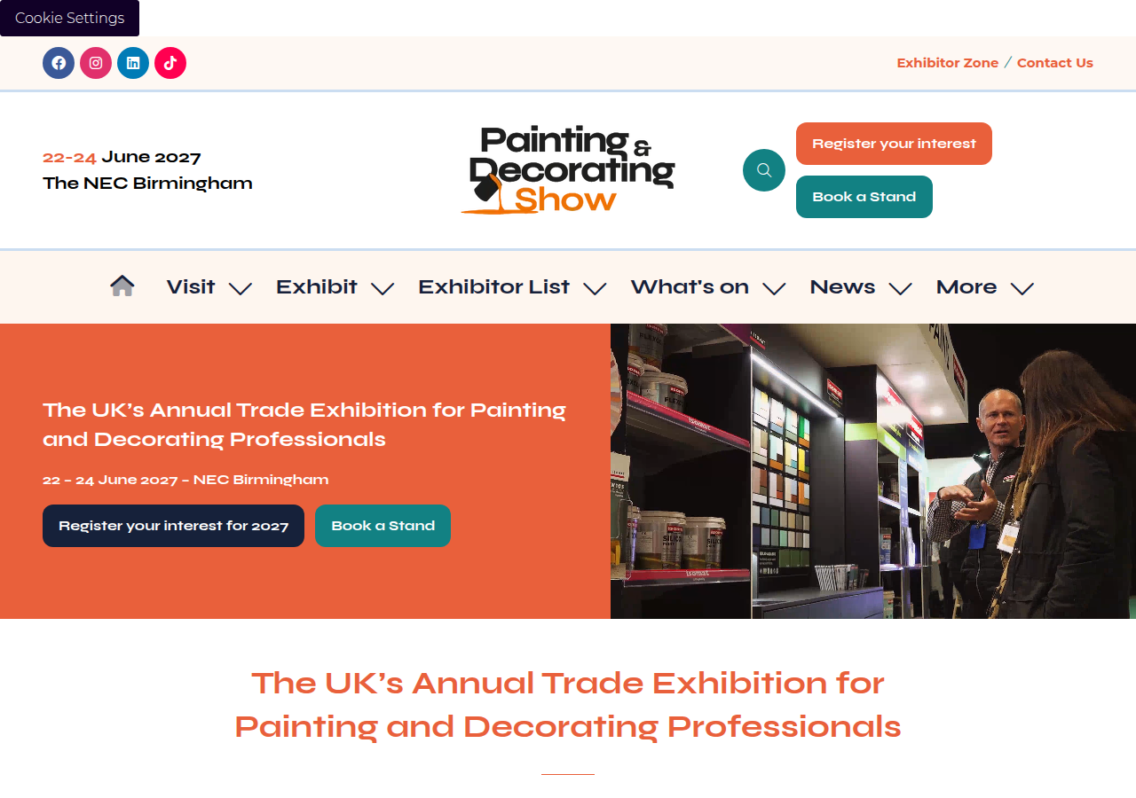 Screenshot of paintshow.co.uk