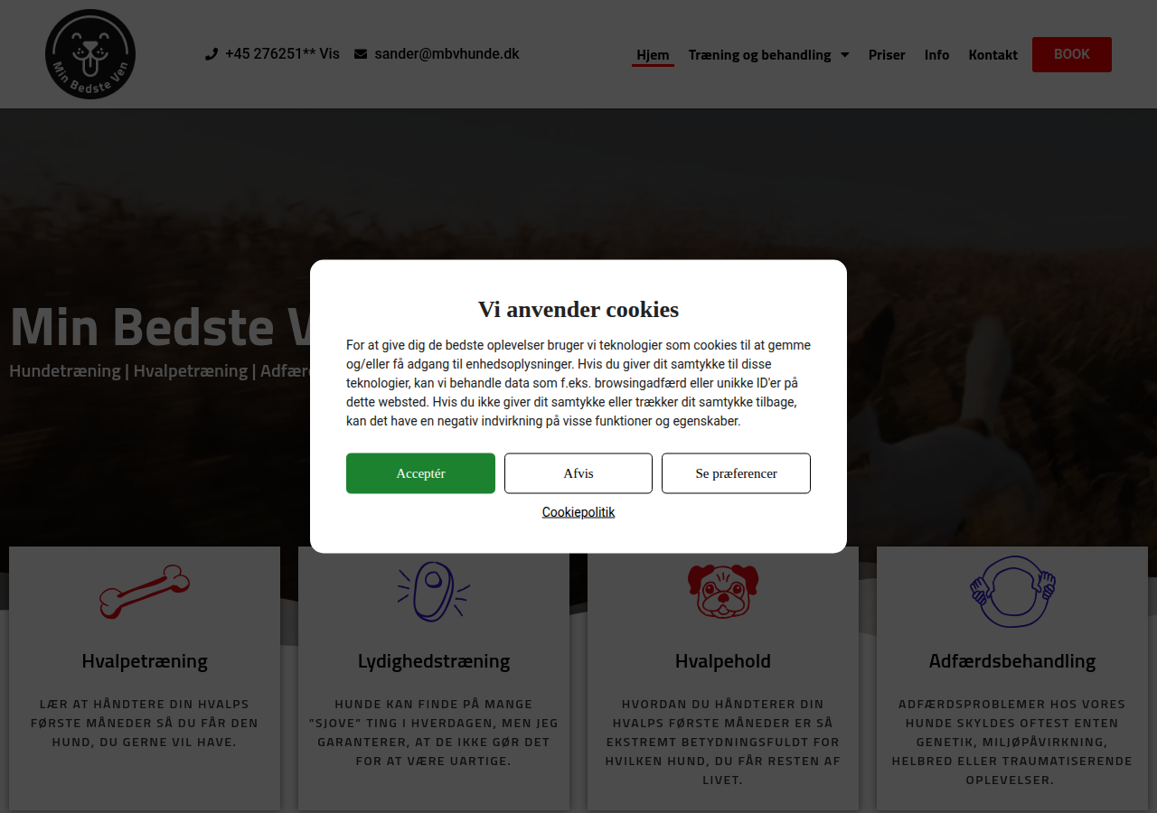 Screenshot of mbvhunde.dk