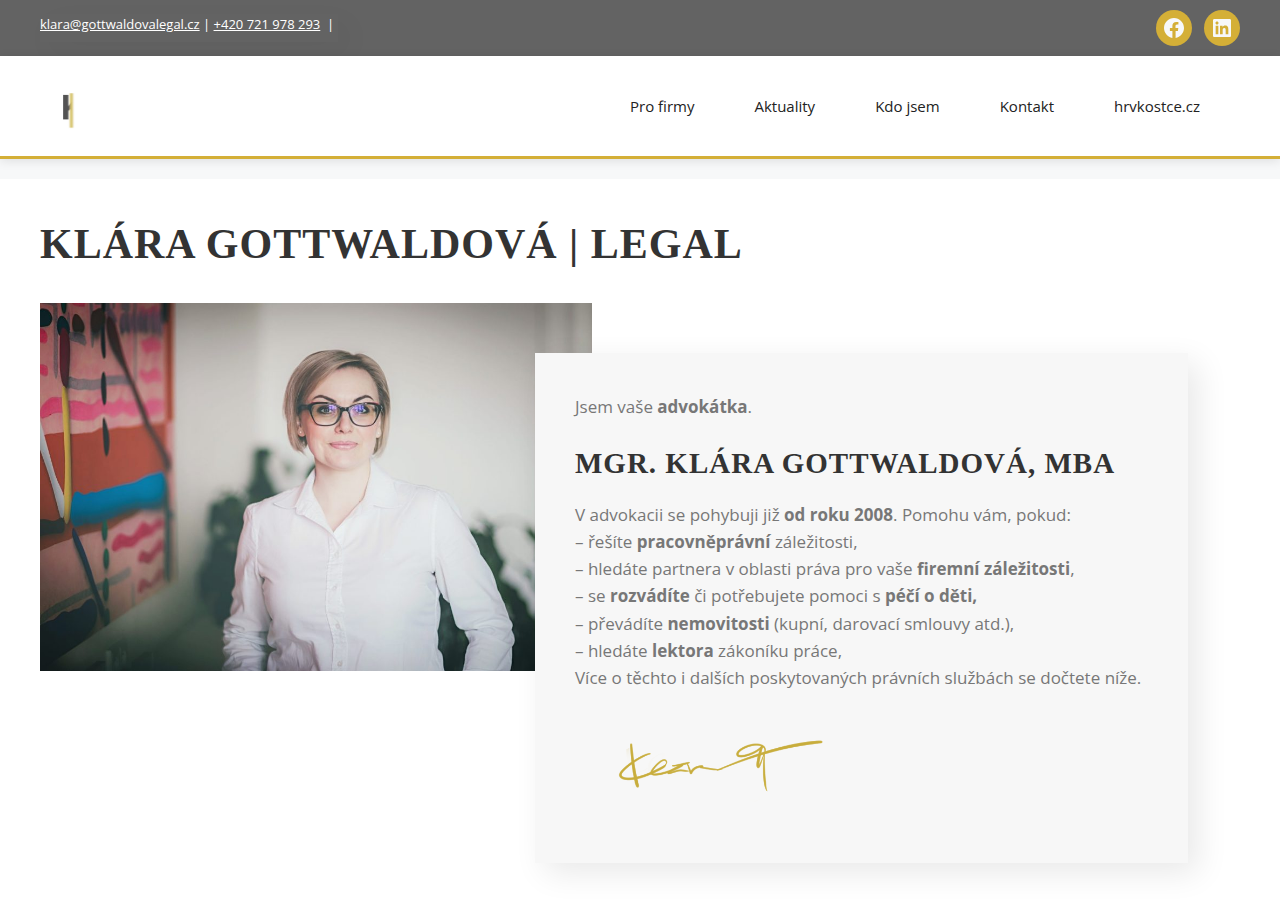 Screenshot of gottwaldovalegal.cz