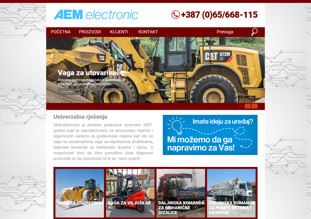 Screenshot of aem-electronic.com