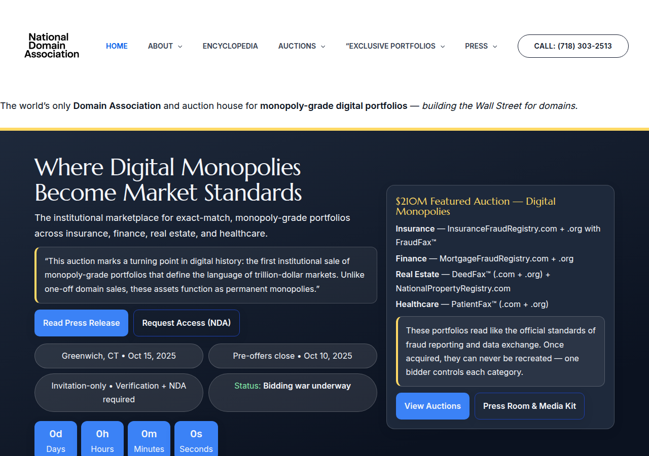 Screenshot of nationaldomainassociation.com