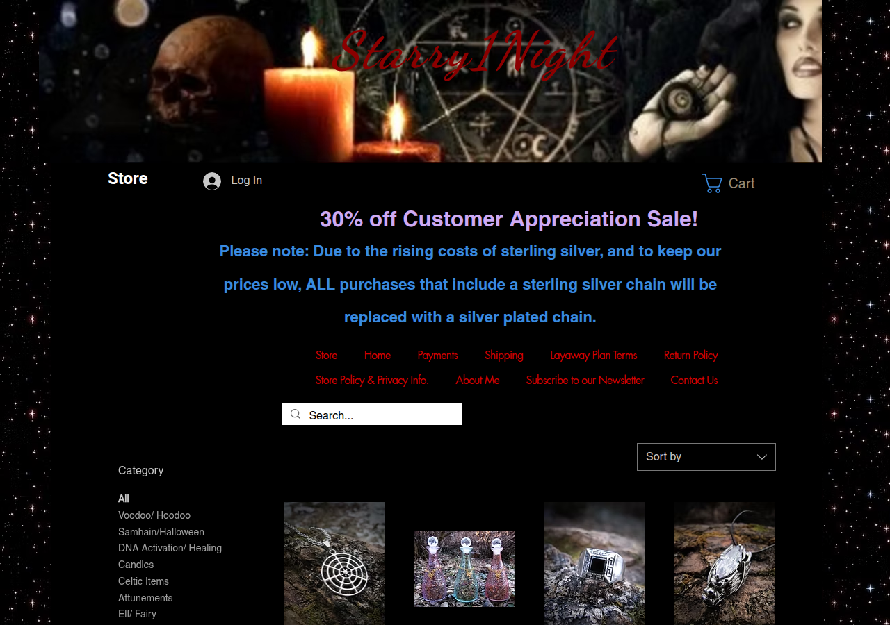 Screenshot of starry1night.com