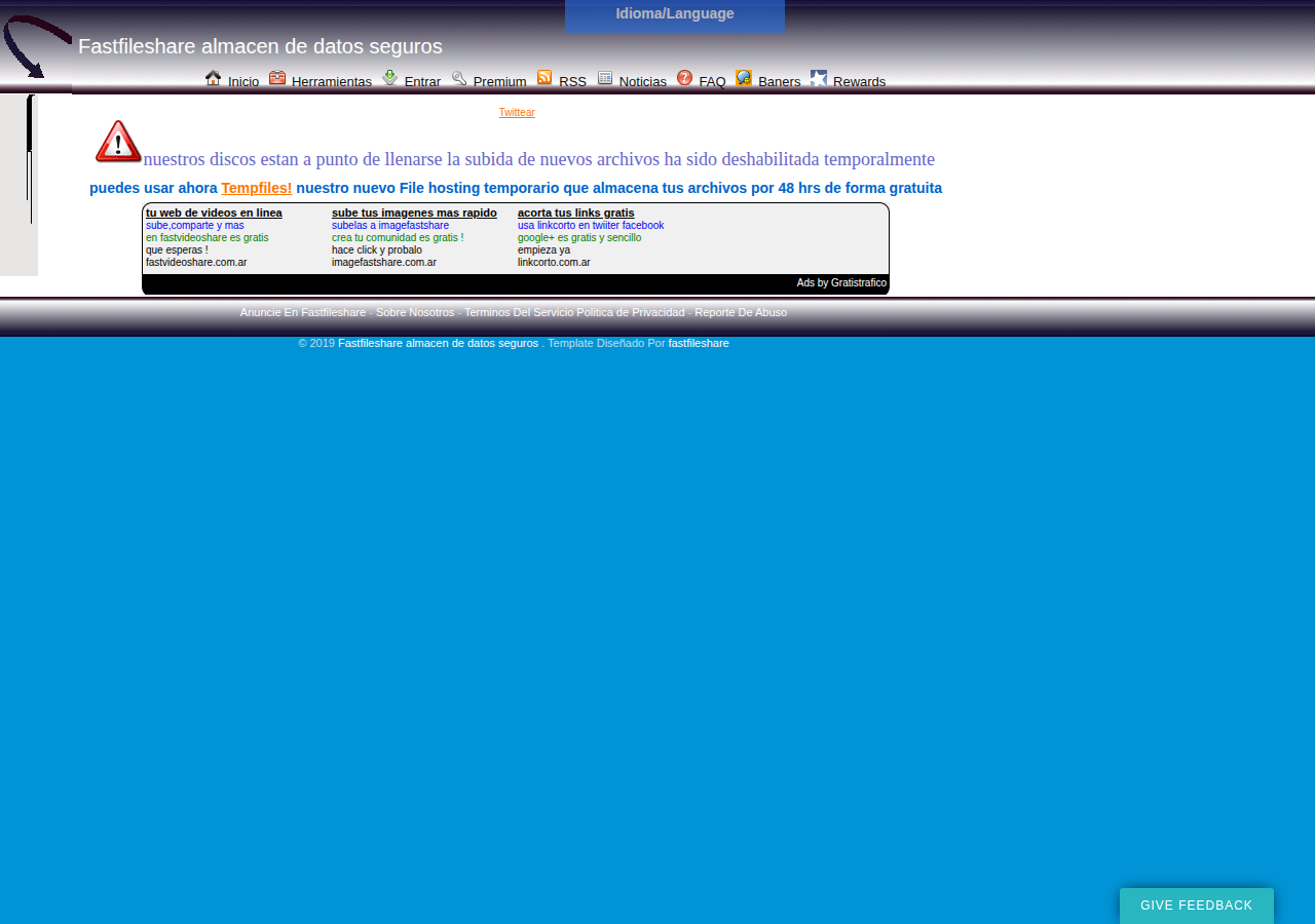 Screenshot of fastfileshare.com.ar