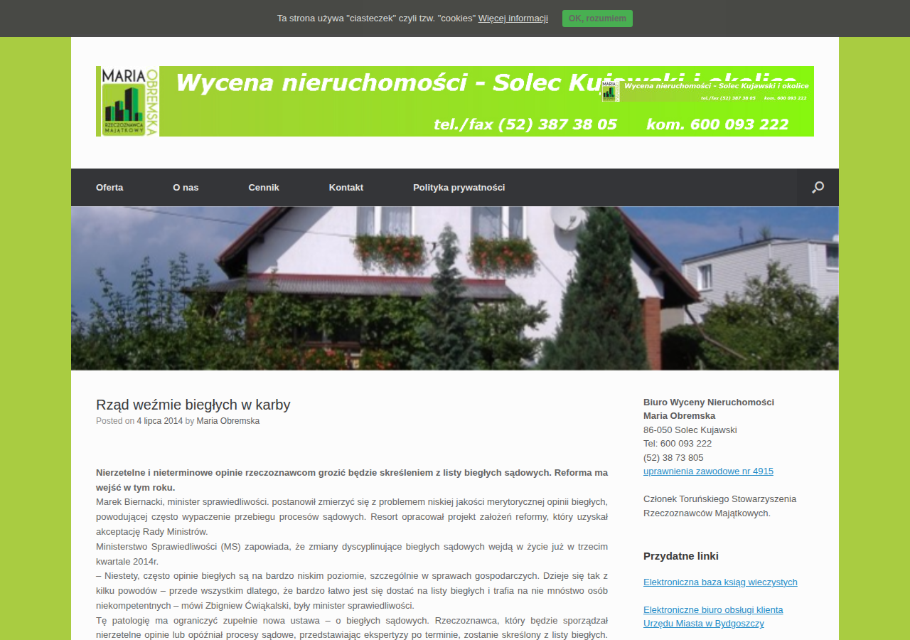 Screenshot of mariaobremska.pl