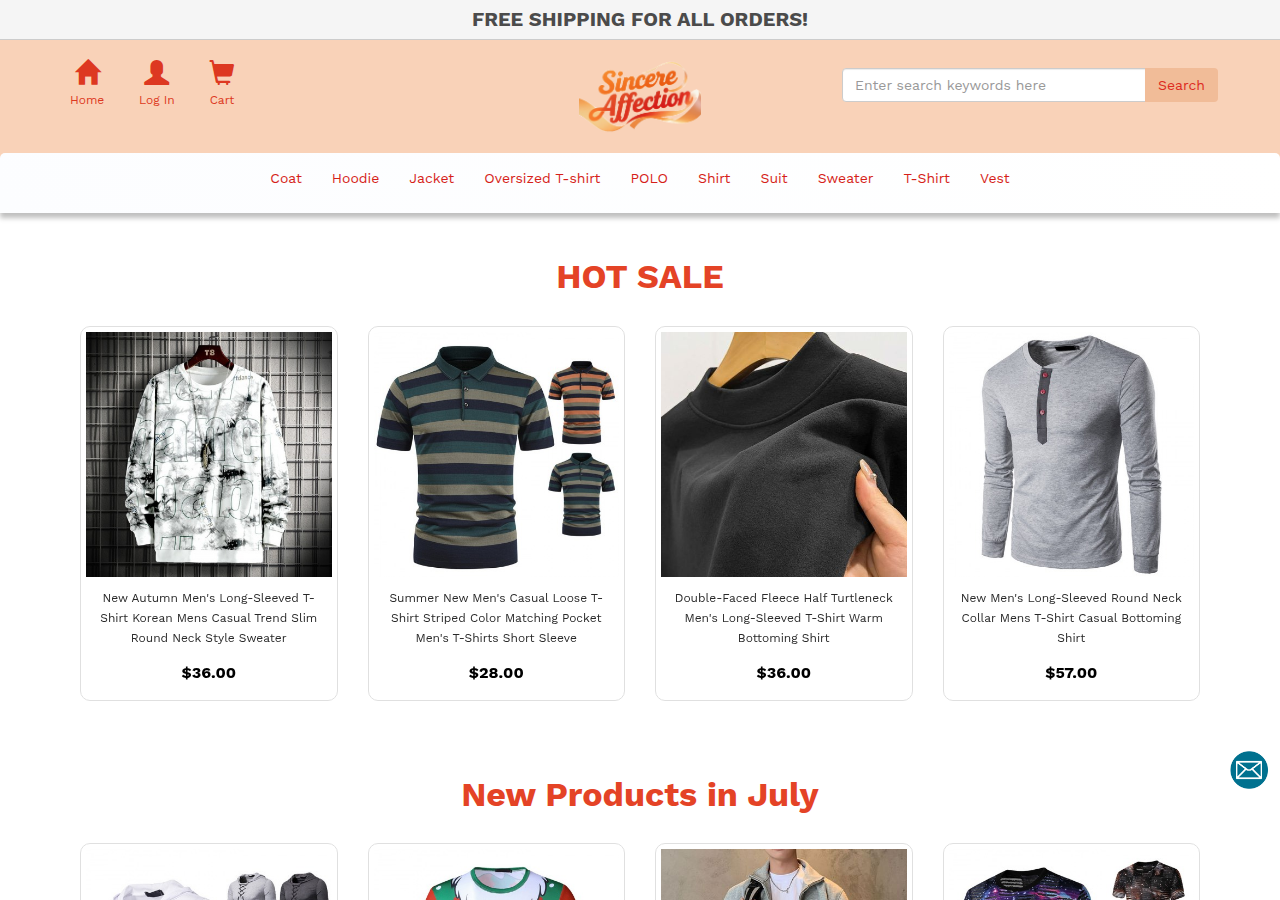Screenshot of sincereaffection.store