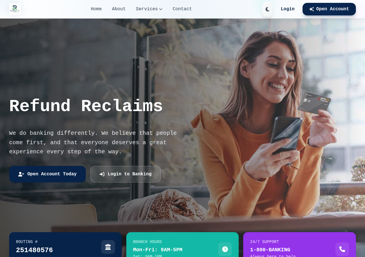 Screenshot of refundreclaims.com